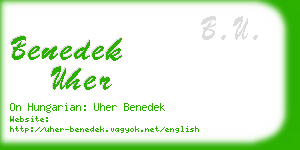 benedek uher business card